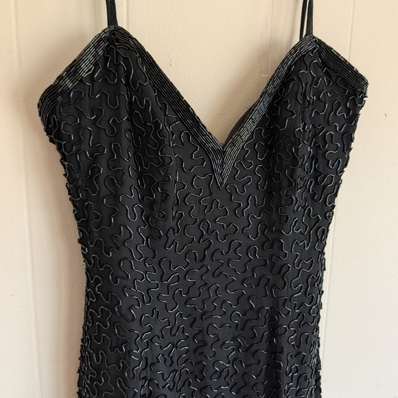 Stephen Yearick Silk Hand Beaded Sheath Mini Dress - Picture 2 of 11
